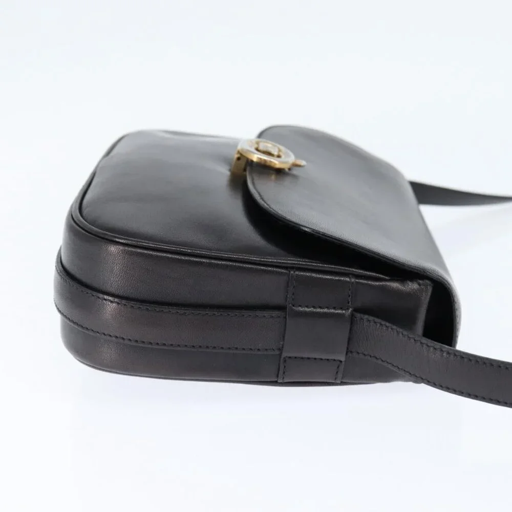 Authentic CELINE Shoulder Bag Leather Dark Brown Gold - Picture 11 of 16